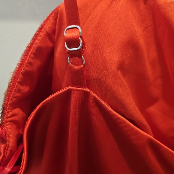 NWT Vestique Ruby Red Rhinestone Trim Mini Dress Size L - Picture 6 of 11